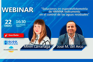 WEBINAR "Soluciones en espectrofotometría de HANNA instruments en el control de las aguas residuales"