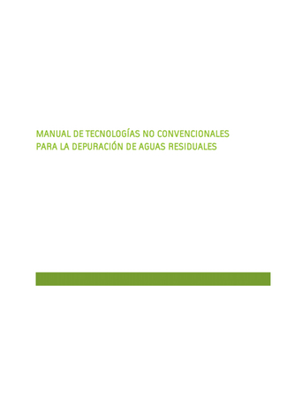 Manual de Tecnologías no Convencionales para la Depuración de Aguas Residuales