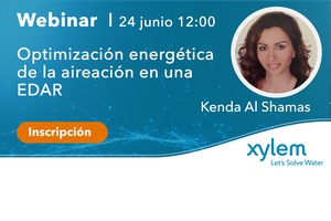 Xylem organiza el Webinar gratuito "Optimización energética de la aireación en una EDAR" el miércoles 24 a las 12:00 h