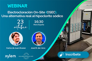 No te pierdas la Webinar "Electrocloración On-Site (OSEC). Una alternativa real al hipoclorito sódico" con Xylem