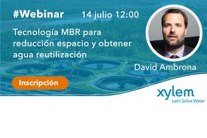 "Tecnología MBR para la reducción de espacio y obtención de agua regenerada" Webinar de Xylem, 14 de julio a las 12:00 horas