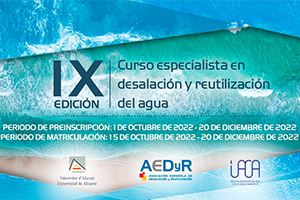 Últimos días para apuntarse al curso online de "Especialista en desalación y reutilización de agua"