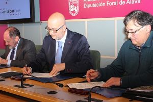 Diputación Foral, URA y Ayuntamiento de Agurain firman el convenio para construir la nueva EDAR con 7 M€