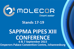 Molecor participará en el congreso "Pipes XIII" del 06 al 07 de septiembre en Johannesburgo