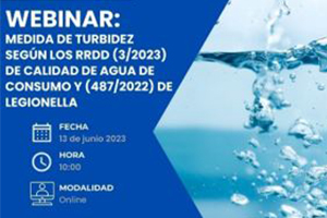 HANNA instruments organiza una Webinar sobre ”Medida de Turbidez según los RRDD (3/2023) de calidad de agua de consumo y (487/2022) de Legionella”