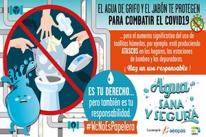 Campaña de AEOPAS por el aumento exponencial de toallitas húmedas en la red de saneamiento