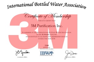 3M Purificación recibe la certificación de la International Bottled Water Association