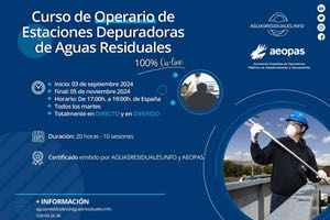 AEOPAS y AGUASRESIDUALES.INFO organizan un curso en septiembre para "Operarios de EDAR" de España y Uruguay