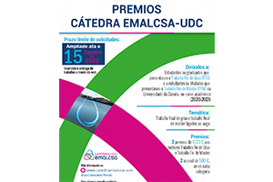 Ampliado el plazo de presentación de propuestas para la 2a edición de los "Premios Cátedra Emalcsa-UDC" hasta el 15 de enero