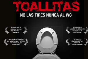 La Región de Murcia lanza una campaña para evitar que se arrojen toallitas húmedas al inodoro