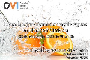 Valencia acoge unas "Jornadas sobre Tratamientos de Aguas en el Sector Citrícola" el próximo 03 de marzo