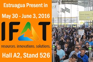 ESTRUAGUA, presente como expositor en IFAT 2016 del 30 mayo al 03 de junio en Alemania