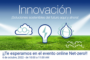 No te pierdas el evento online "Net Zero" de Alfa Laval sobre ¡Soluciones sostenibles aquí y ahora! el próximo 06 de octubre