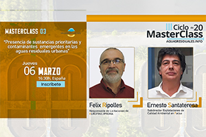 ¡Inscríbete ya! en la MasterClass 03 "Presencia de sustancias prioritarias y contaminantes emergentes en las aguas residuales urbanas"