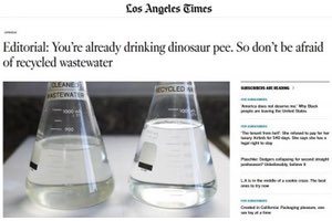 Los Angeles Times respaldan el audaz futuro de la reutilización del agua en el sur de California