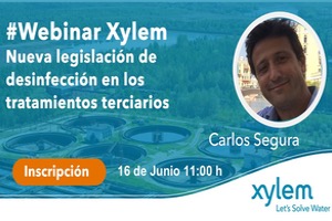 Xylem presenta su Webinar "Nueva legislación de desinfección en los tratamientos terciarios" martes 16 a las 11:00 h