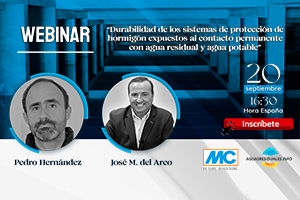 Inscríbete a la Webinar "Durabilidad de los sistemas de protección de hormigón expuestos al contacto permanente con agua residual y agua potable"