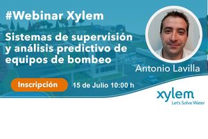 "Sistema de supervisión y análisis predictivo de equipos de bombeo" Webinar de Xylem, 15 de julio a las 10:00 h