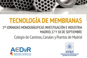 AEDyR ultima los detalles de sus "II Jornadas Técnicas sobre Tecnología de Membranas" el 28 y 29 de octubre en Madrid