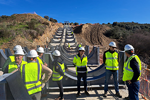 La CH del Tajo ejecuta la obra de emergencia de los tubos del Sifón del Bronco del río Alagón en Cáceres