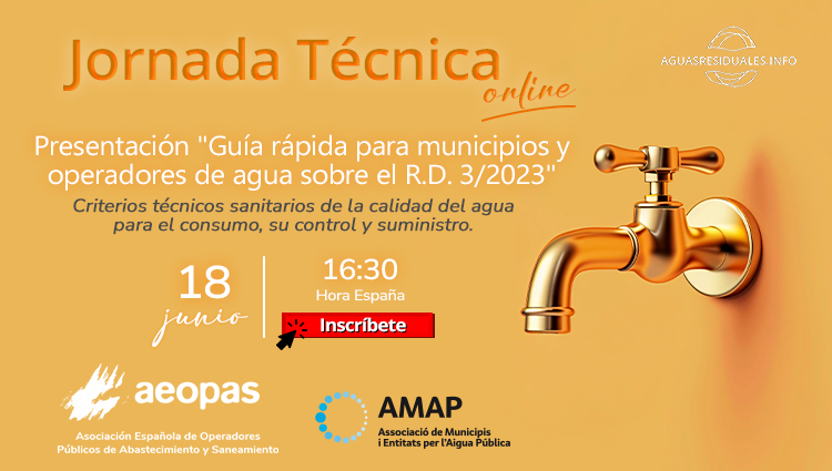 Inscríbete a la Jornada Técnica de presentación de la "Guía rápida para municipios y operadores de agua sobre el R.D. 3/2023"