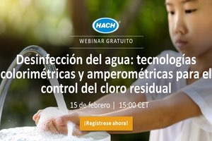 "Desinfección del agua: tecnologías colorimétricas y amperométricas para el control del cloro residual", un webinar de Hach