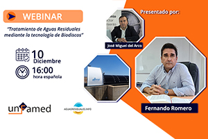 Últimas horas para inscribirte a la  Webinar sobre "Tratamiento de Aguas Residuales mediante la tecnología de BIODISCOS"