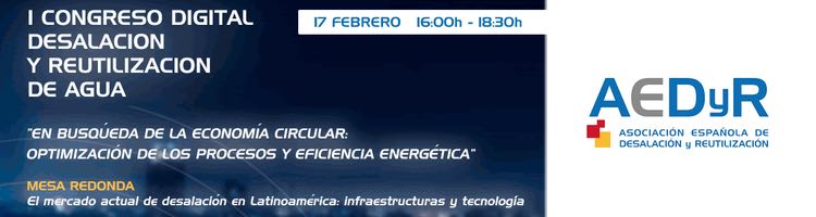 "El mercado actual de desalación en Latinoamérica: Infraestructuras y Tecnología", a debate el 17 de febrero
