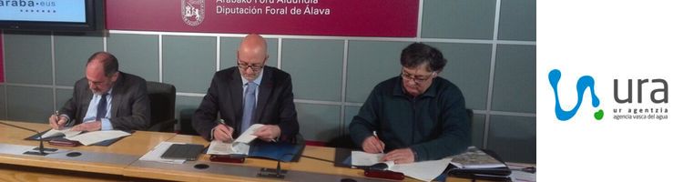 Diputación de Álava, Ura y Ayuntamiento de Agurain firman el convenio para construir la nueva EDAR