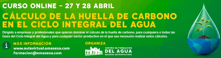 El Centro de Formación del Agua de EMASESA organiza un curso on-line sobre el "Cálculo de la Huella de Carbono en el Ciclo Integral del Agua"