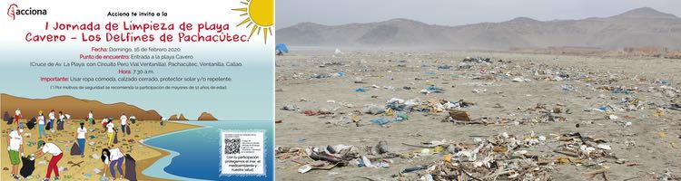 ACCIONA organiza una jornada de limpieza en playa Cavero de Pachacútec - Perú