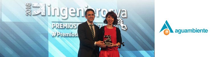 Cristina González de AGUAMBIENTE "Mención Especial de los Premios Ingenieros VA" por la EDAR de Soria Natural