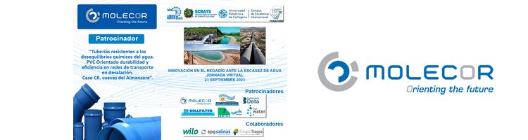 Molecor patrocinador en la "Jornada Virtual sobre Innovación en el Regadío ante la escasez de agua"