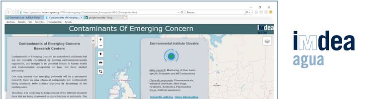 Visor Cartográfico para localizar grupos de investigación que trabajan con contaminantes emergentes