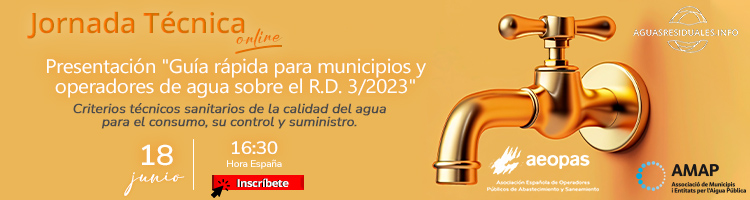 Inscríbete a la Jornada Técnica de presentación de la "Guía rápida para municipios y operadores de agua sobre el R.D. 3/2023"