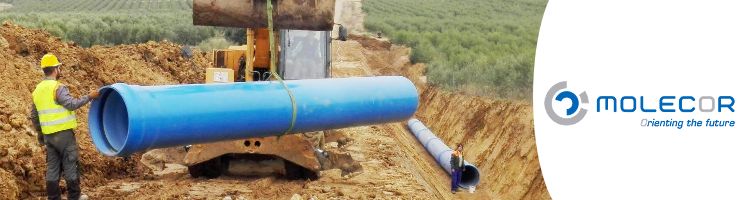 Molecor participa en la obra Regadío de Calamonte en Mérida con el suministro de Tuberías de PVC-O DN800 mm PN16
