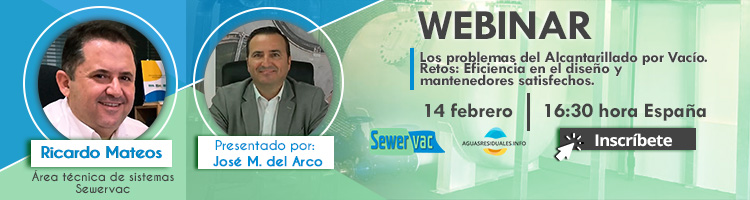 Últimas horas para inscribirse a la Webinar "Los problemas del Alcantarillado por Vacío. Retos: Eficiencia en el diseño y mantenedores satisfechos"