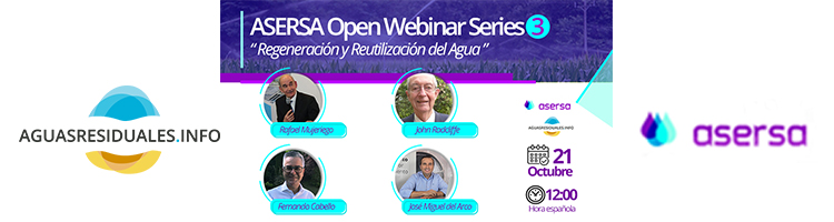 Últimas horas para el ASERSA Open Webinar Series 3 sobre "Regeneración y Reutilización del Agua" ¡inscríbete ya!