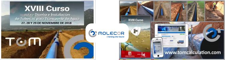 Molecor participará de nuevo en el "XVIII Curso sobre Diseño e Instalación de Tuberías para el transporte de agua"