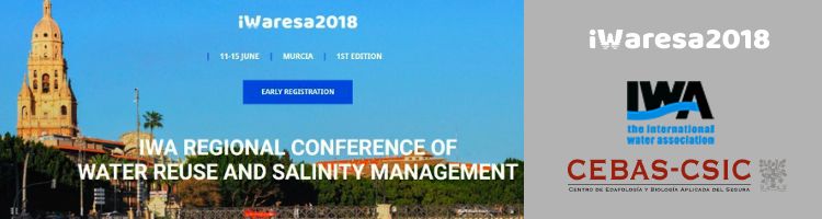 "IWARESA 2018" Conferencia sobre reutilización de agua y gestión de la salinidad en junio en Murcia