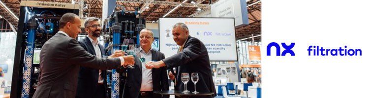 Nijhuis Saur Industries y NX Filtration se asocian para abordar la escasez de agua y reducir la huella hídrica