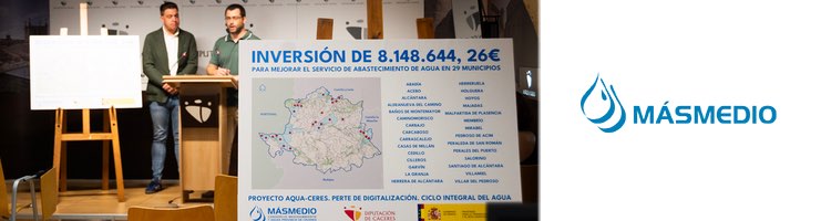 El Consorcio MásMedio consigue 8,1 M€ del MITECO para la digitalización del ciclo del agua en 29 municipios de la provincia de Cáceres