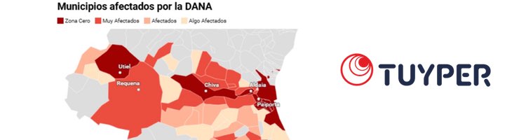 La contribución de TUYPER en los retos hidráulicos tras la Dana que el 29 de octubre asoló la provincia de Valencia