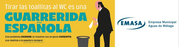 El Ayuntamiento de Málaga lanza una nueva campaña de concienciación para evitar que se arrojen toallitas al inodoro