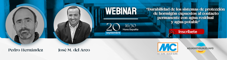 Inscríbete a la Webinar "Durabilidad de los sistemas de protección de hormigón expuestos al contacto permanente con agua residual y agua potable"