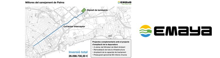 EMAYA aprueba la licitación del colector interceptor y el tanque de laminación de Palma por 26 M€