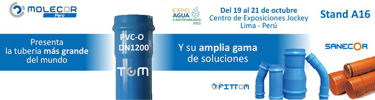 Molecor Perú participará en "Expo Agua & Sostenibilidad 2022" con la tubería TOM® de PVC-O DN1200 mm