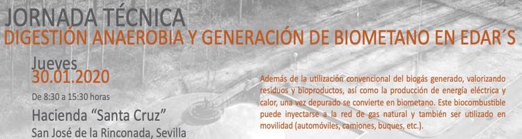 Aforo completo para la Jornada Técnica "Digestión Anaerobia y Generación de Biometano en EDAR" que se celebra en Sevilla