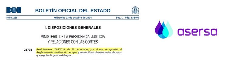 ASERSA analiza el nuevo “Reglamento de Reutilización del Agua”