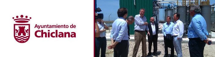 El alcalde de Chiclana y el director general de Aqualia visitan las instalaciones del proyecto All-gas en la EDAR de El Torno